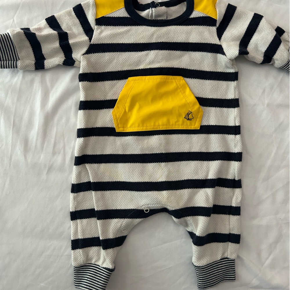Petit Bateau lightly used 3m boys onesie